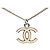 Collar con colgante Chanel Coco Mark Plata Blanco
