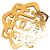 Broche Chanel Coco Mark chapado en oro Dorado