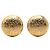 Chanel Vintage Logo Runde Clip-Ohrringe Golden