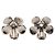 Brincos Chanel Coco Mark Camellia Preto Prata Branco - vista 2