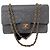 Chanel Classic Double Flap Tasche aus grauem Leder