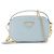 Prada Saffiano Triangle Mini Handbag Pouch Light blue