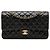 Bolsa de Ombro Chanel Matelassé 25 Double Flap com Corrente Preto