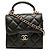 Chanel Coco Mark Mini Matelassé Schultertasche mit Kette Schwarz