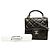 Chanel Coco Mark Mini Matelassé Schultertasche mit Kette Schwarz - Ansicht 8