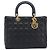 Christian Dior Cannage Lady Dior Large Hand Bag Lamb Skin Black Auth 207683V Nero - vista 13