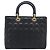 Christian Dior Cannage Lady Dior Large Hand Bag Lamb Skin Black Auth 207683V Nero - vista 2