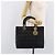 Christian Dior Cannage Lady Dior Large Hand Bag Lamb Skin Black Auth 207683V Nero - vista 25