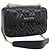 Bolsa de Ombro com Corrente Miu Miu Couro Preto Dourado Auth 207621SAM