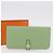 Hermès Portafoglio Lungo HERMES Dogon in Pelle Verde Argento Auth 206778M - vista 12