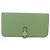 Hermès Portafoglio Lungo HERMES Dogon in Pelle Verde Argento Auth 206778M - vista 13