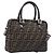 FENDI Zucca Canvas Handtasche 2way Schwarz Braun Auth 206742V