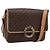 Céline Borsa a tracolla CELINE Macadam Canvas PVC Leather Brown Gold Auth 205063V Marrone D'oro