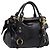 Bolsa de mão Miu Miu em couro 2way preta tom dourado Auth 167724SAM Preto