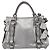 Bolso de Mano Miu Miu de Cuero 2way Silver Auth 167772M Plata - vista 2