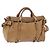 Bolsa de mão Miu Miu em couro 2way Bege Gold Auth 167657M Dourado