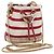 PRADA Chain Shoulder Pouch Canvas Red Gold Auth LN218M Golden