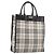 Sac à main BURBERRY Nova Check Canvas Beige Silver Auth 206837A Argenté