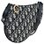 Borsa a tracolla Christian Dior Trotter Canvas Saddle Navy Gold Auth 206735V D'oro Blu navy