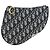 Borsa a tracolla Christian Dior Trotter Canvas Saddle Navy Gold Auth 206735V D'oro Blu navy - vista 13