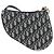 Borsa a tracolla Christian Dior Trotter Canvas Saddle Navy Gold Auth 206735V D'oro Blu navy - vista 2