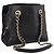 PRADA Chain Tote Bag aus Leder und Nylon Schwarz Gold Auth am12698V Golden