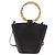 Bolso de mano Miu Miu con asa de bambú en cuero 2way Negro Oro Auth 206928M Dorado - vista 2