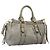 Miu Miu Vitellolux Handtasche Leder 2way Grau Goldfarben Auth 207557V Braun