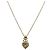 Collana Christian Dior Heart Stone metallo Gold Auth 205471