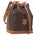Céline Borsa a tracolla CELINE Macadam Canvas PVC Leather Brown Gold Auth 205298V Marrone D'oro