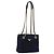 Borsa Tote a Tracolla con Catena PRADA Camoscio Navy Gold Auth 207632V D'oro Blu navy