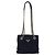 Borsa Tote a Tracolla con Catena PRADA Camoscio Navy Gold Auth 207632V D'oro Blu navy - vista 13