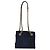 Borsa Tote a Tracolla con Catena PRADA Camoscio Navy Gold Auth 207632V D'oro Blu navy - vista 2