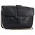 Céline Bolsa de Ombro com Corrente CELINE Couro Preto Ouro Auth 205176 Dourado