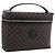 Céline CELINE Macadam Vanity Cosmetic Pouch PVC Black Gold Tone Auth LN055V Negro