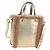 Jimmy Choo Tote Bag Leder Fell 2way Gold Auth 206610V Golden