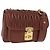 Borsa a tracolla Miu Miu Matelassé in pelle marrone tono oro Auth ka6427M