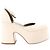 Autre Marque Maria Luca Giulia Platform Slingback Chunky Block Heels in Beige, Size 37 EU