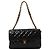 Borsa a tracolla con catena Chanel Double Face Matelasse in pelle verniciata nera Nero
