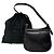 Céline Vintage Celine Schultertasche mit Klappe c. 1995 Black Gold Schwarz