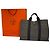 Vintage Hermès Fourre-Tout Canvas Tote Grau Schwarz Gestreift