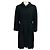 Dolce & Gabbana Black Collared Button Front Crepe Coat with Polka Dot Lining
