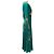 Autre Marque Saloni Claudia Midi-Kleid aus Seide in Teal Grün - Ansicht 2