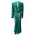 Autre Marque Saloni Claudia Midi-Kleid aus Seide in Teal Grün - Ansicht 3