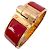 Bracelete Hermès Charnière 530001F Vermelho Dourado
