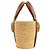 Bolso Tote Loewe Elephant Basket Small de rafia y piel de becerro Castaño - vista 4