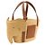Bolso Tote Loewe Elephant Basket Small de rafia y piel de becerro Castaño - vista 7