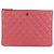 Chanel CC Casino O Case Clutch aus gestepptem Lammleder Medium Pink
