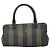 Fendi Vintage Pequin Convertible Boston Coated Canvas Medium Khaki