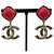 Chanel A22S Coco Mark Swing Ohrringe Pink Golden